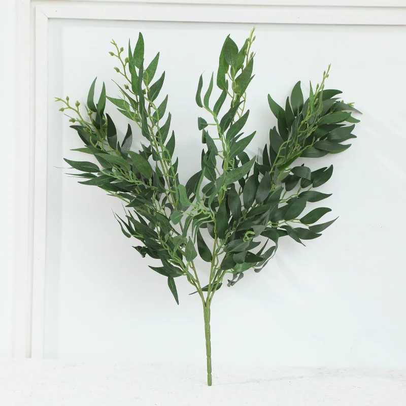 5Pcs Simulation Willow Green Plant Home Party Decoration Diy Artificial Fake Flower Pot Wedding Arch Decoration Fake Grass