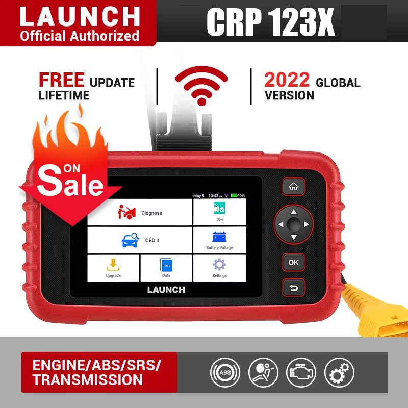 Launch X431 CRP123X OBD2 Scanner Free Update Code Reader Automotive Diagnostic Machines Tools Read Engine ABS SRS AT PK CRP123 auto battery charger