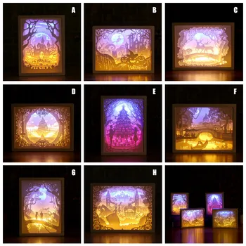 

New Hot Art Decoration 3D Paper Carving Light Lamp LED Gift for Home Bedroom Bedside SMD66