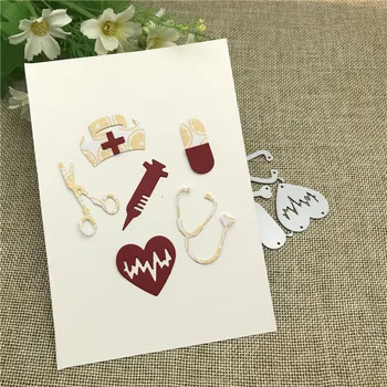

Creative nurse hat syringe Metal Cutting Dies Stencils For DIY Scrapbooking Decorative Embossing Handcraft Die Cutting Template