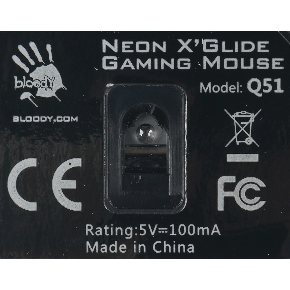 Мышь A4 Bloody Q51 черный/рисунок оптическая(3200dpi) USB игровая(8but