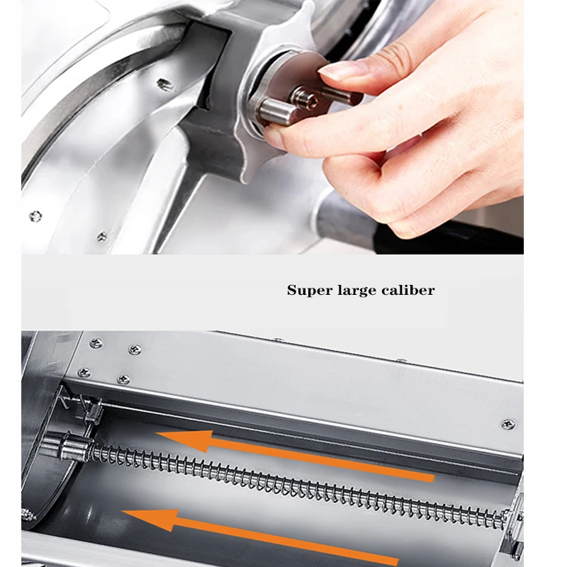 220V Electric Meat Slicer Multifunctional Household Kitchen Stainless Steel Semi-Automatic Potato Lemon Pumpkin Bread Slicer 5