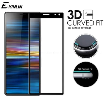 Перейти на Алиэкспресс и купить 3D изогнутый край Полное покрытие жесткое закаленное стекло для Sony Xperia 8 5 1 10 II Plus Ace L4 L3 Защитная пленка для экрана