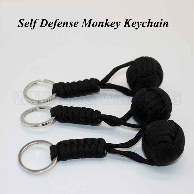 

Self Defense Lanyard Monkey Fist Keychain Outdoor Security Protection Defensa Personal Steel Ball Women Survival Wapens