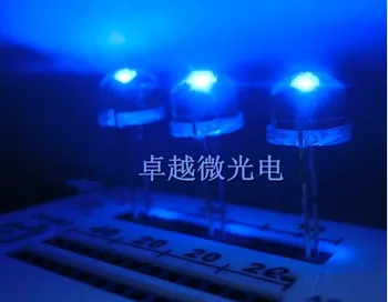 

8mm Blue Straw Hat Light LED Emitting Diode Ultra Bright Lamp Bead Plug-in DIY Kit Practice Wide Angle 8 mm 500 pcs/lot