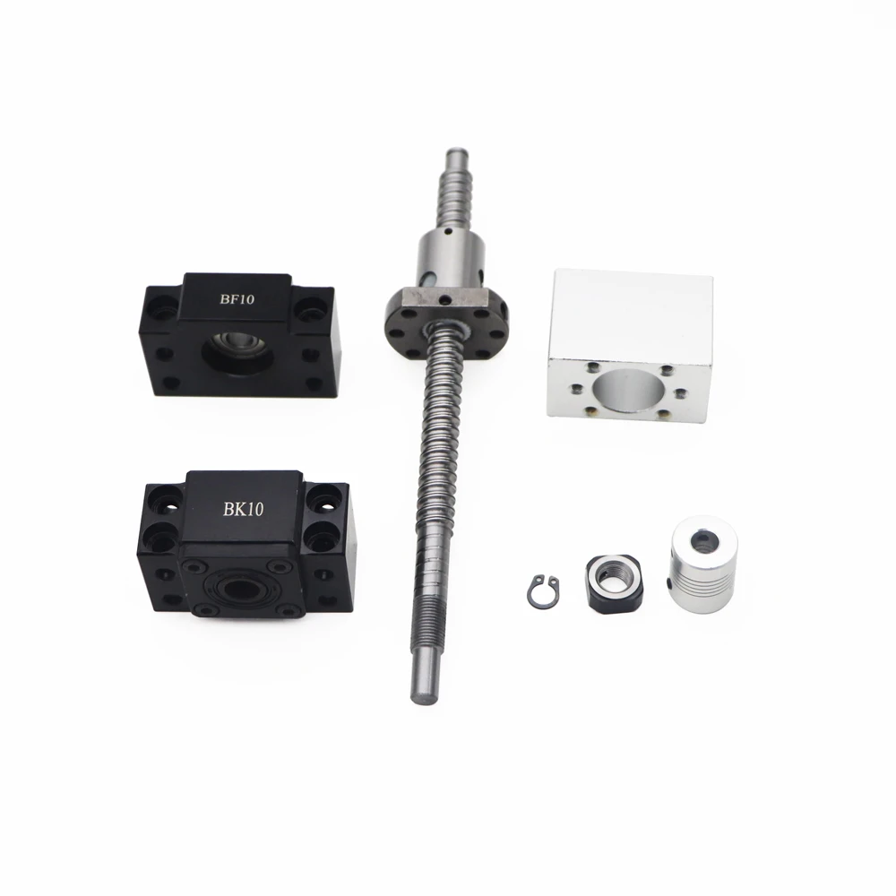 SANKUAI 1set SFU1204 Set SFU1204 Rolled Ball Screw C7 With End Machined Length 250mm 500 Mm Size : 250mm Coupler 1204 Ball Nut /& BK//BF12 End Support