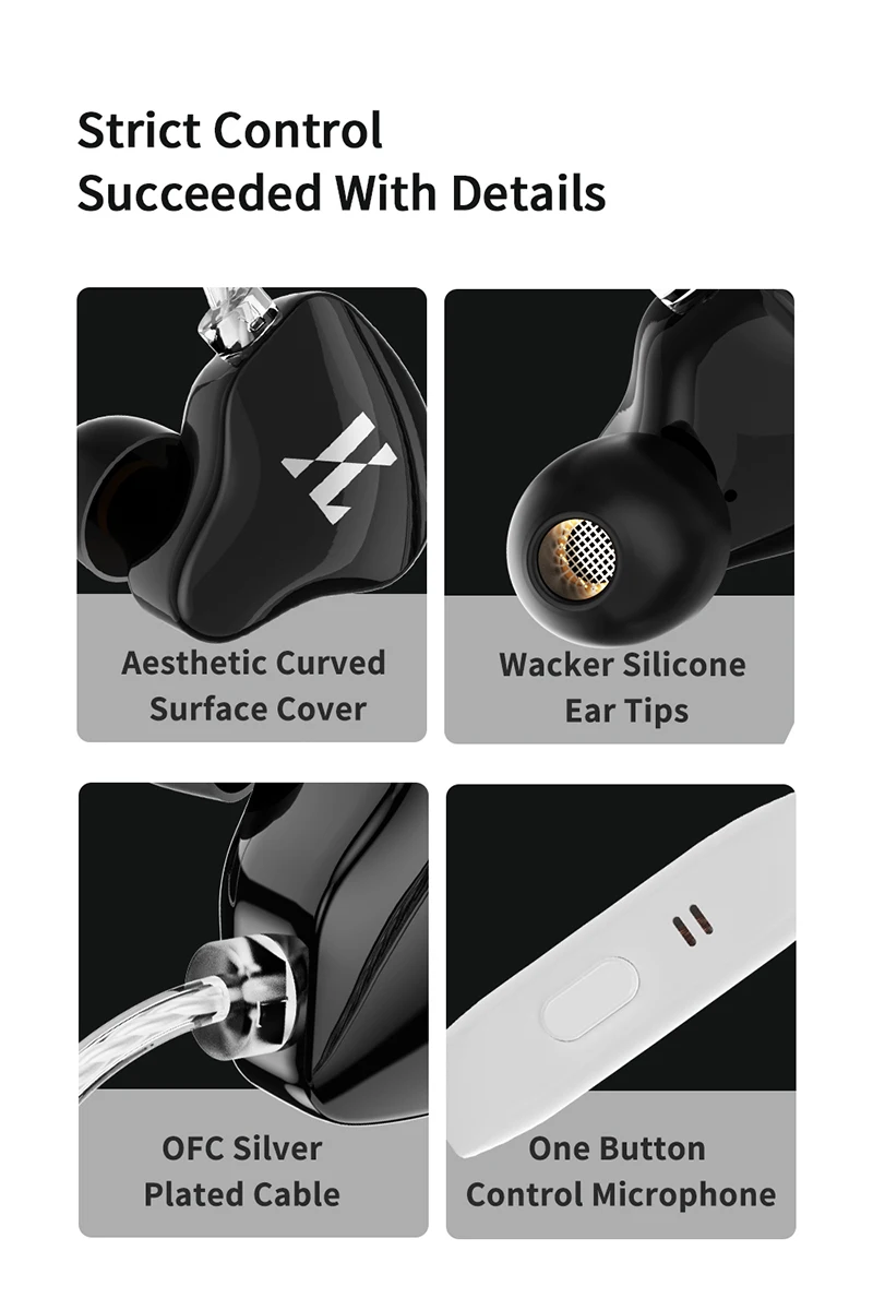 JCALLY ME Dual Magnetic Dynamic Drive In Ear Earphone description image 4