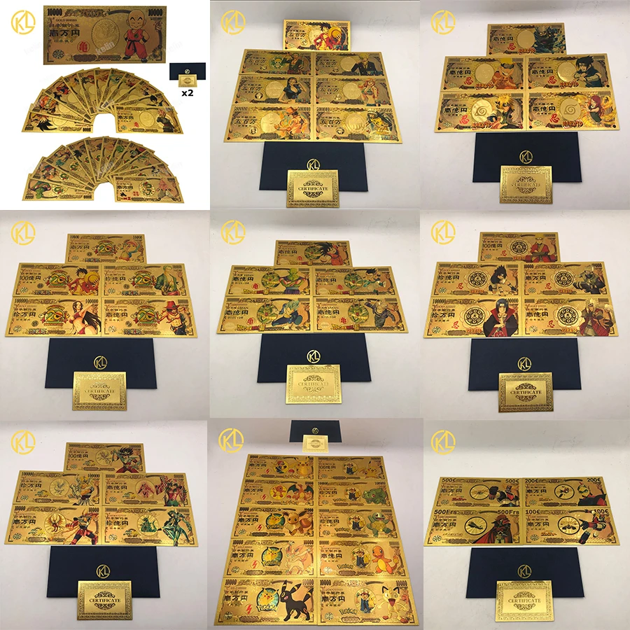 Набор классических золотых аниме билетов KL DBZ UFO Robot grenaver Goldorak Ppkemon Saint Seiya для