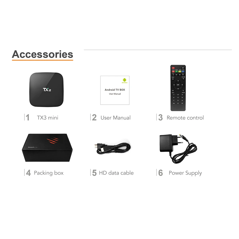 Receptor de tv Box com 2gb de Ram 16gb de Armazenamento Box com Air 2.4 Ghz Quad Core Wi-fi 7.1 Iptv Smart Mouse pk Tox1 x3 X96 Mini Tx2 r2 tv H.265 4k - Image 6