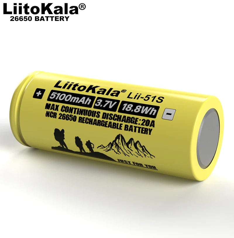 Литий ионный аккумулятор Liitokala 2 15 шт. 26650 20 А 26650A 3 7 В 5100 мА подходит для