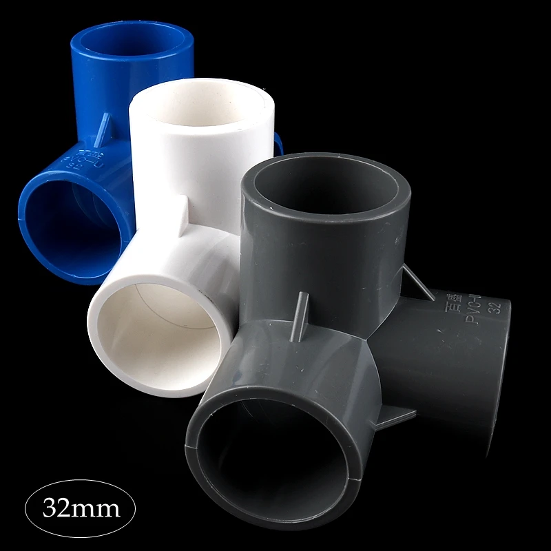 

32mm Home Water PVC Pipe 3D Three Dimensional Tube Connector Adapter Garden Hose Irrigation Tee Fittings joint Tube Accessories