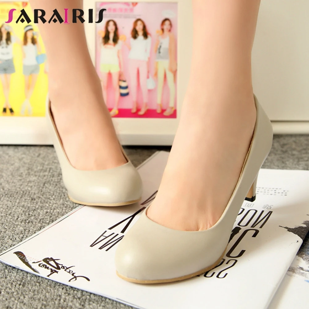 SARAIRIS slip-on Shallow Office Pumps Women High Heels Ladies Classic Ol Solid Shoes | Обувь