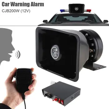 

Universal DC12V 200W 9 Tone Loud Car Warning Alarm Police Siren Horn Speaker with MIC System