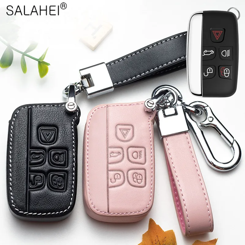 

Leather Car Key Case Cover For Land Rover Range Rover Sport Evoque Freelander 2 Velar Discovery 4 Jaguar XF XJ XE XK XJL C-X16