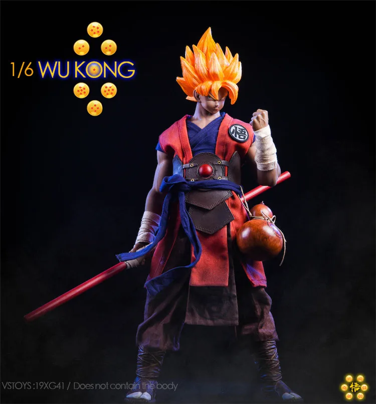 Коллекционная 19XG41 1/6 японский аниме Dragon Ball WU KONG Head& Clothes аксессуар прямой/Strabismus Eyes версия для фанатов