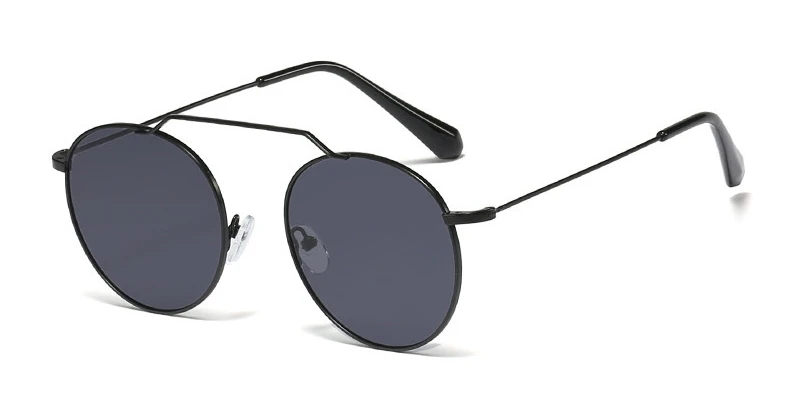 48026 Круглые ретро солнцезащитные очки для мужчин и женщин модные UV400 очки - Цвет линз: C4 black