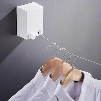 

New Hot Retractable Steel Wire Invisible Clothesline Clothes Wall Hanger Magic Drying Rack Indoor Hanging Clothes Dryer Hanger