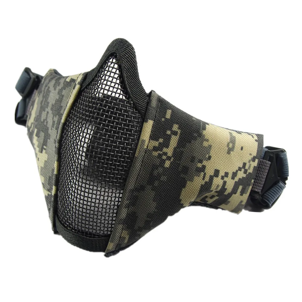 Тактическая полумаска для лица металлическая сетка череп Защитная Военная армейская Wargame Охотничьи аксессуары Пейнтбольная велосипедная маска для лица