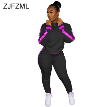 

Fluorescence Green Sportwear Tracksuit Women's Set Long Sleeve Side Striped Hoodie and Jogger Sweatpant Casual Workout Outfits