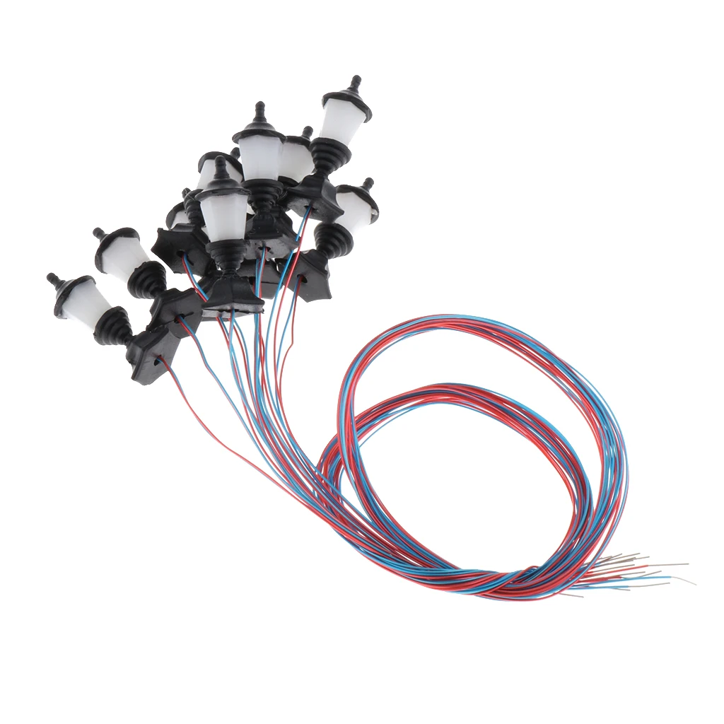 10pcs 모형 철도 기차 램프 정원 거리 빛 HO 가늠자 LEDs 1.2cm