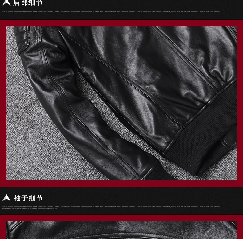 Factory Cheap Sheepskin Biker Casual Jacket men M-XXXXL Free Shipping