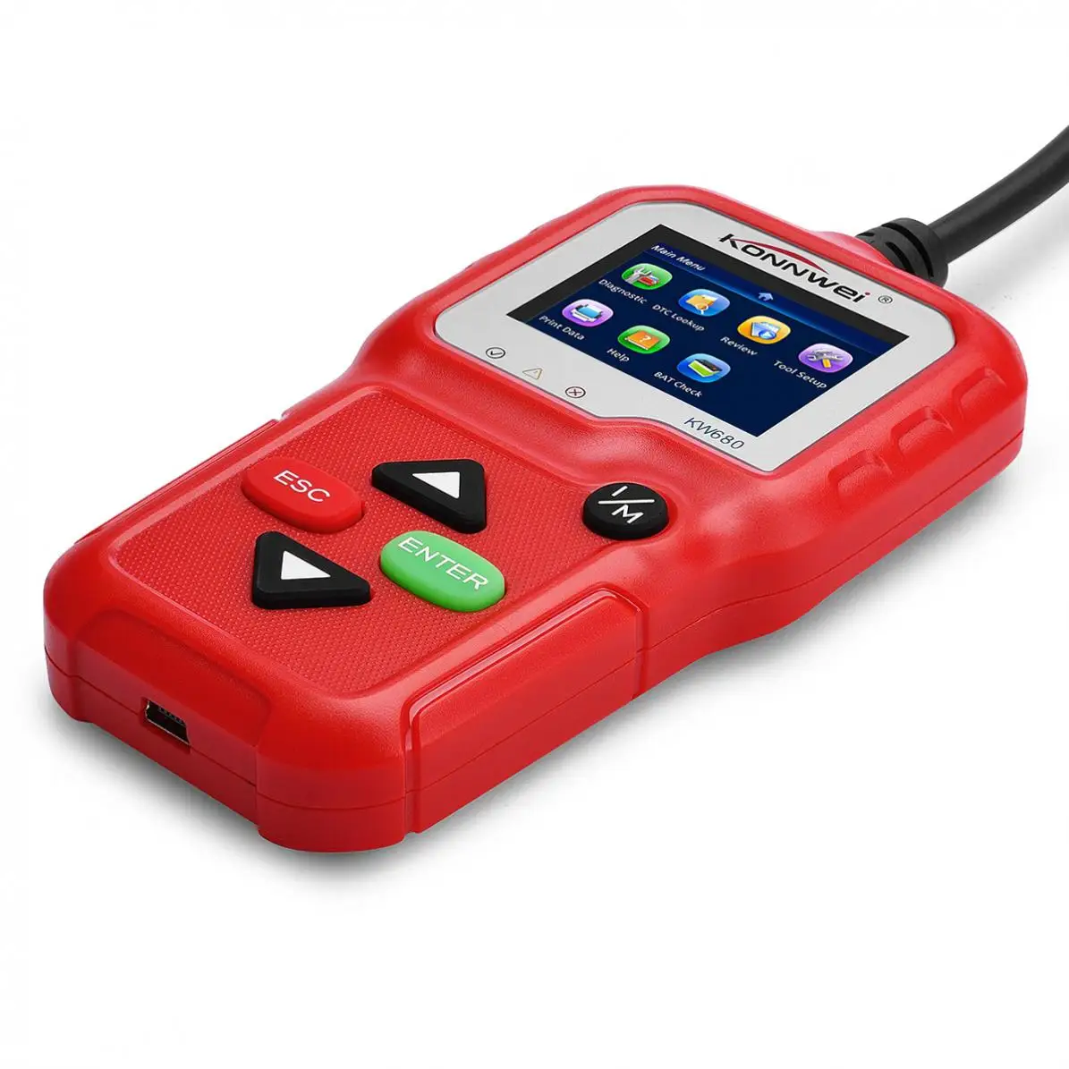 KONNWEI KW680 OBD 2 OBDII/EOBD автомобильный сканер полный диагностический инструмент Диагностический Сканер Поддержка восьми языков