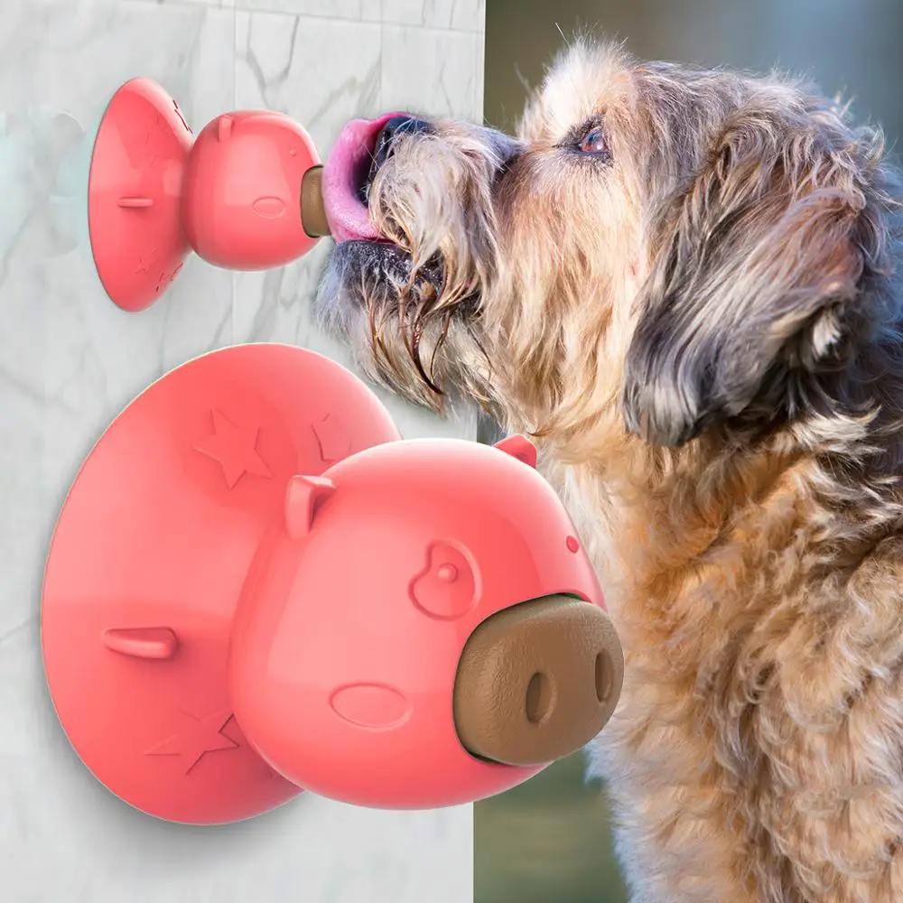 

Red Dog Lick Toy with Suction Cup Teeth Cleaning Chew Toy