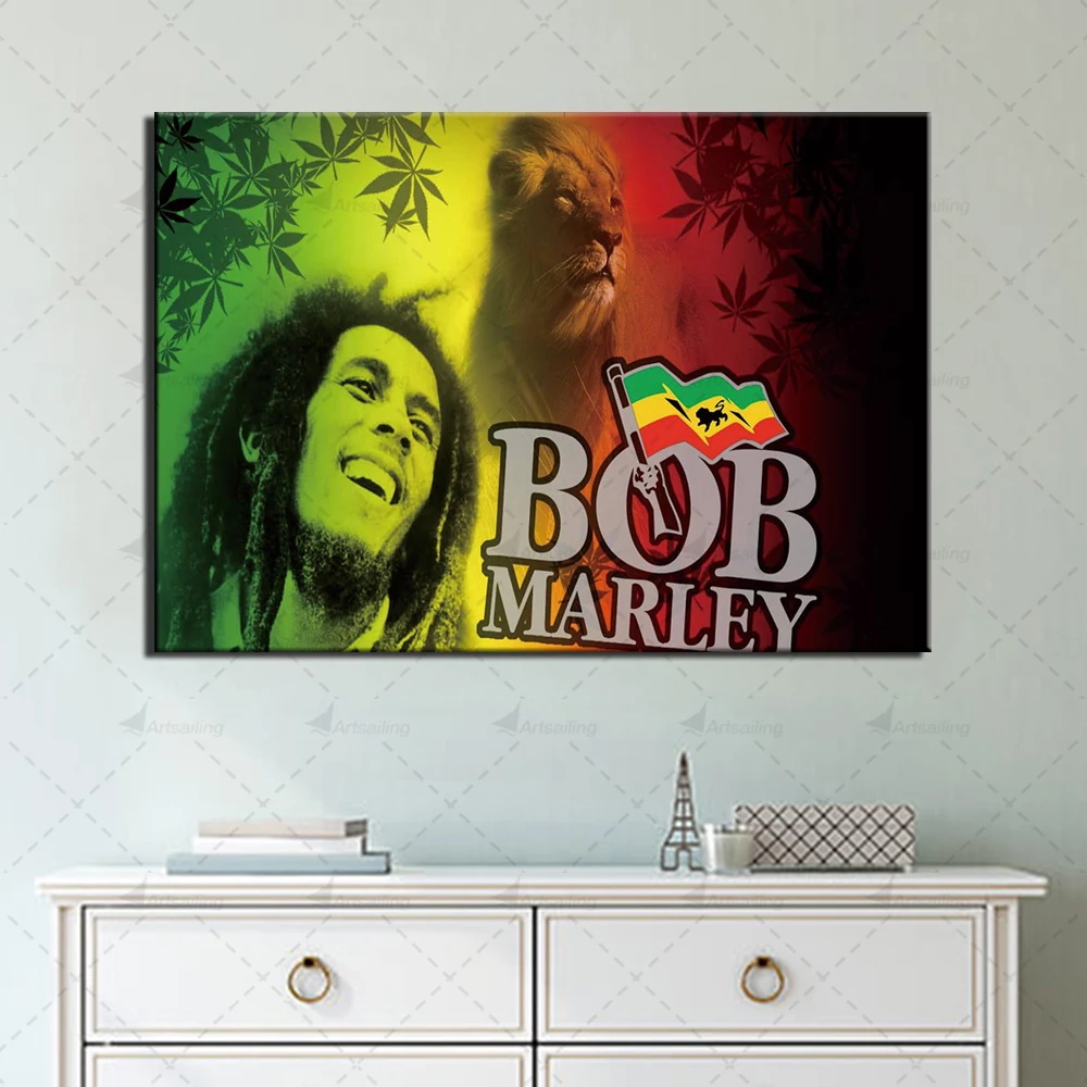 

Modular Picture Bob Marley Pop Singer Posters and Prints Wall Art 1 Piece Colorful Canvas Painting Home Decor for Living Room
