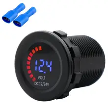 Для автомобилей и мотоциклов 12/24 V смарт Цвет вольтметр с экраном с двойным режимом низкая Напряжение Звуковой сигнал/POS терминал