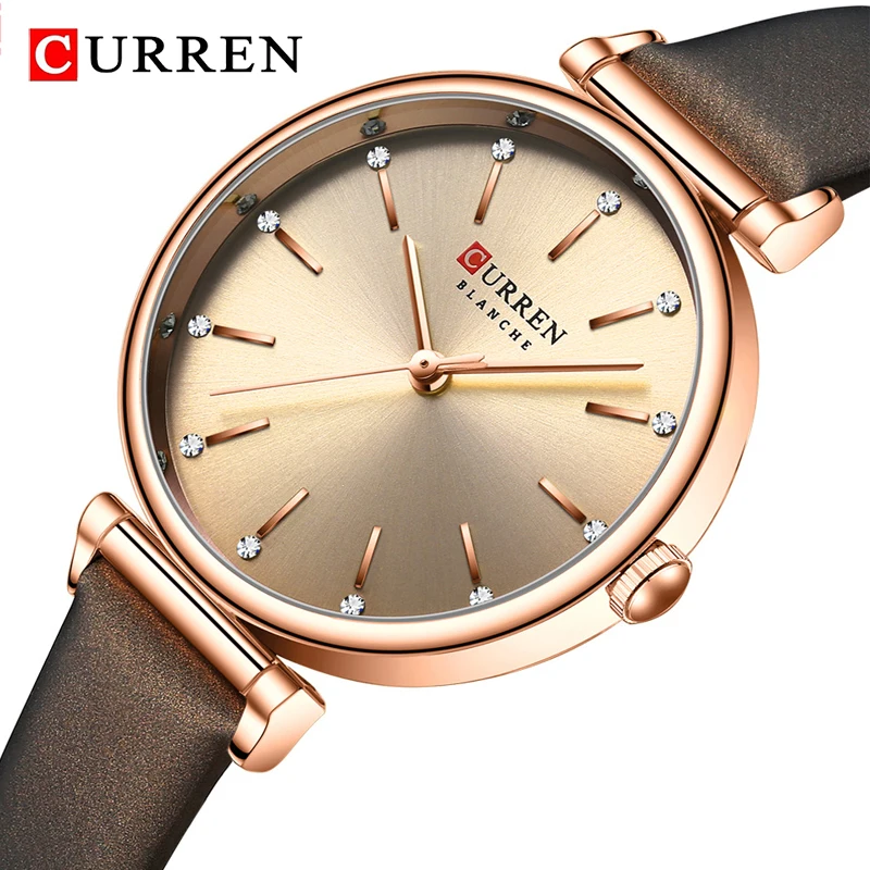 

CURREN Fashion Classic Quartz Women Watch Leather Retro Waterproof Clock Ladies Rose Gold Bracelet Wristwatch Relogio Feminino