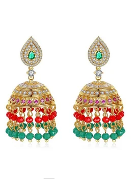 

Indian Jhumka Ethnic Bells Drop Dangle Earrings Beads Tassels Jhumki for Bridal Wedding Women Fashion Jewelry Bollywood Gifts