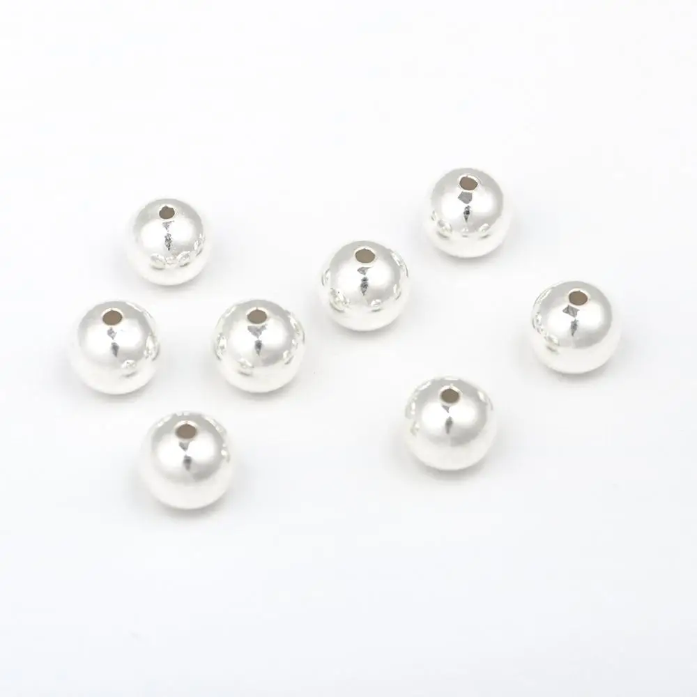 

DoreenBeads Sterling Silver Spacer Beads Round Silver DIY Jewelry About 8mm Dia., Hole:Approx 1.6mm, 1 Gram (Approx 1-2 PCs)