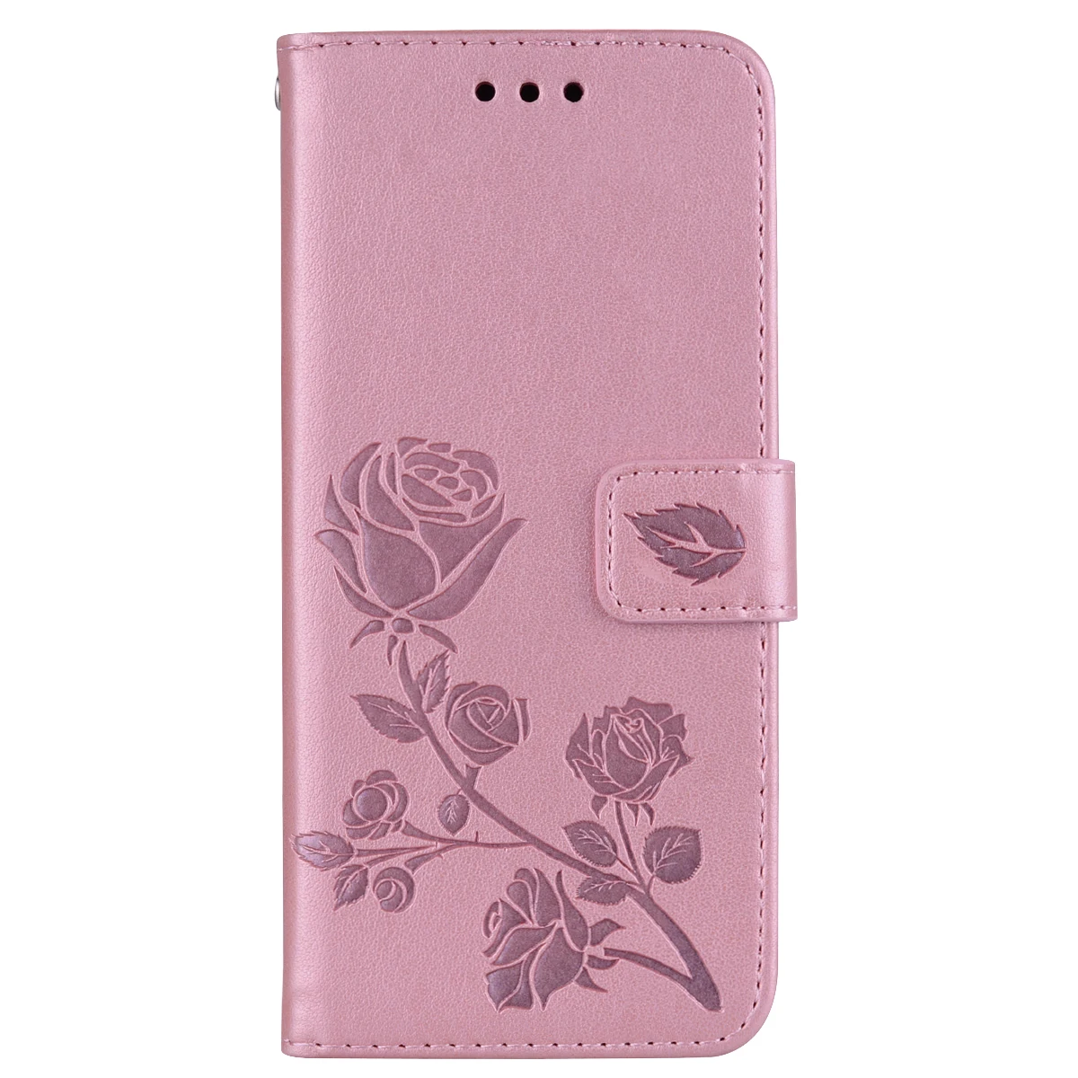 Роскошный кожаный чехол-книжка с розами для samsung Galaxy S7 S6 Edge J3 J5 J7 A3 A5 - Цвет: Rose Gold
