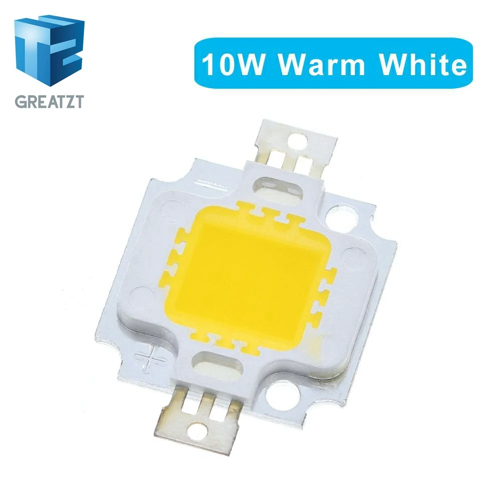 10 шт./лот 10 Вт светодиодный чип лампа 10 Вт светодиодный 900lm светильник белый/теплый белый высокой мощности 20* 48mli чип для прожектора - Цвет: warm  white