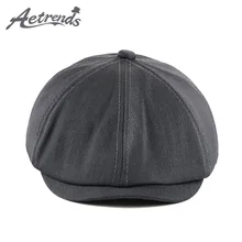 [AETRENDS] винтажная восьмиугольная кепка джентльмена, берет, шапка для мужчин и женщин, модели, плоская кепка s Newsboy, шапки Z-9974