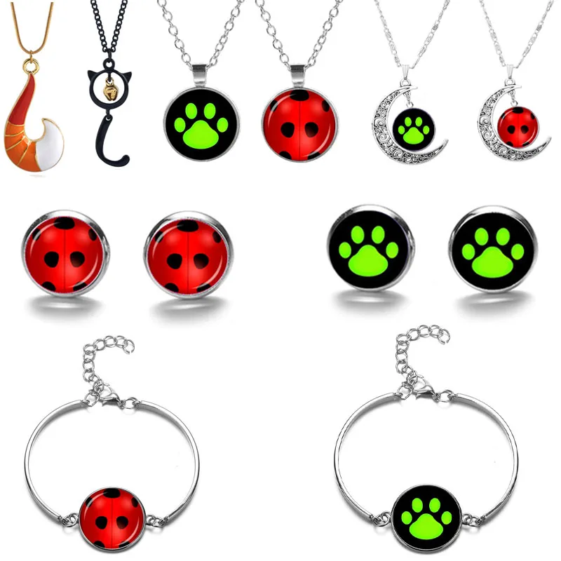 Cute Beetle Black Cat Claw Fox Pendant Necklace Cosplay Anime Bracelet Fashion Jewelry Party Choking Enamel Women | Украшения и