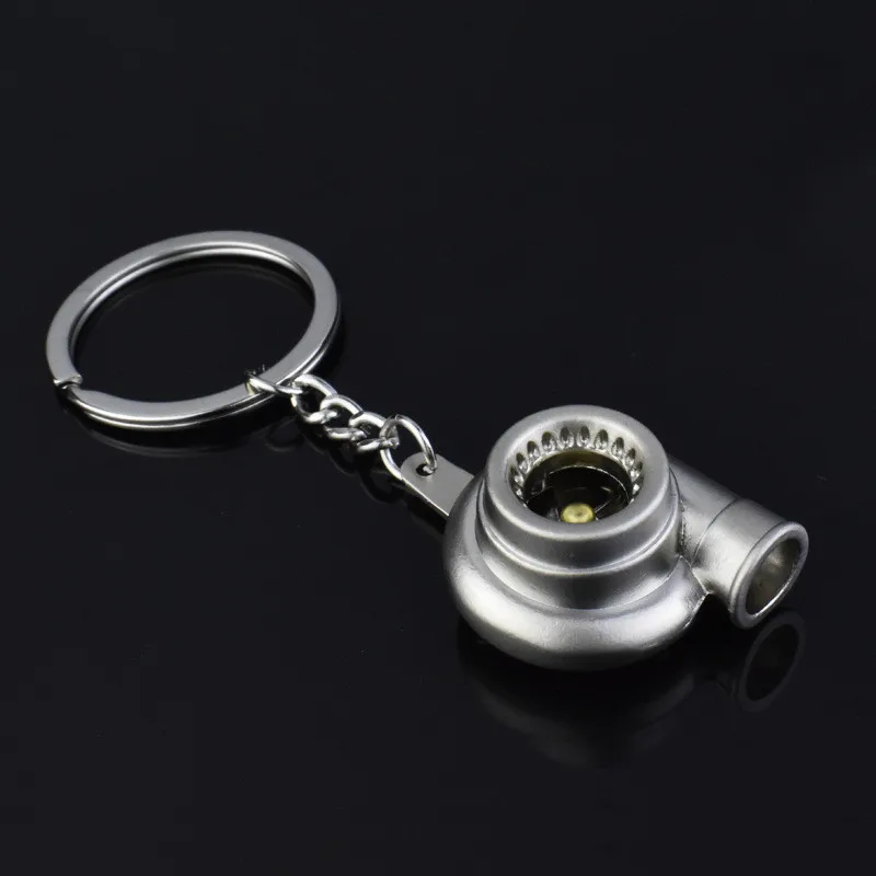 Auto Accessories Modified Turbo Metal Keychain Blower Hair Dryer Key Ring Chain Hanging