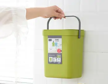 

1PC Wall Mounted Waste Bin Kitchen Cabinet Hanging Garbage Can Car Storage Accessories Trash Bin Trash Kitchen OK 1201