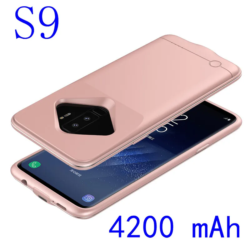 4200/5000mAh S9 Portable Metal Frame Battery Charger Case For Samsung Galaxy S8 S9 Plus Backup Power Bank Case For Samsung S9 S8 - Цвет: S9-Rose