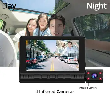 

Car Driving Recorder 909 Touch 3 Lens IPS Screen Auto Video Recorder Cam Auto DVR Camera Monitor