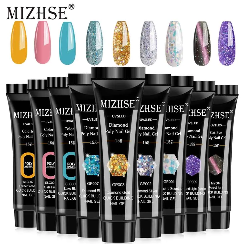 Поликристаллический гель MIZHSE для наращивания ногтей УФ-лампа розовый