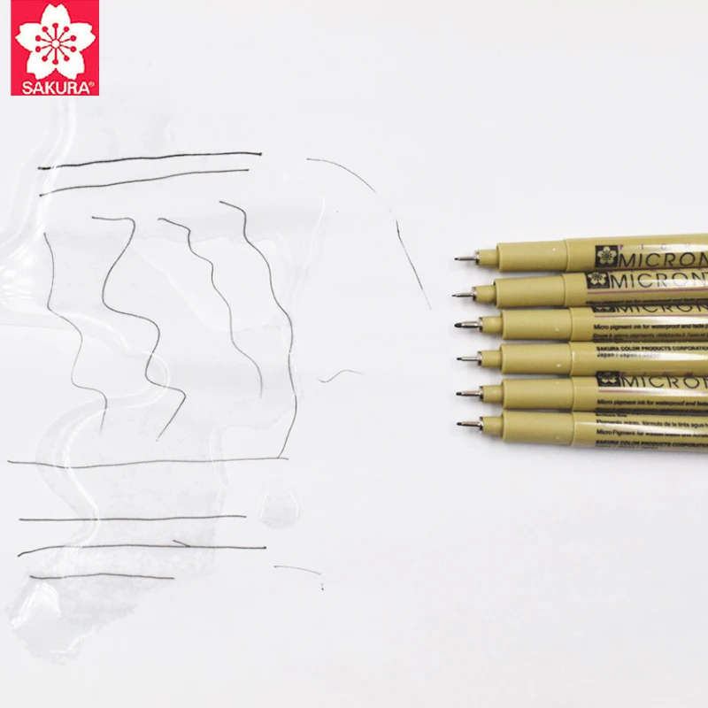 Pigma Sakura Micron Pen Set Waterproof Fine Liner Marker Pen Painting Drawing Sketch Markers Artistic Cartoon Design 6pcs/Lot marker pens,pen marker,markers pen,marker pen,art marker pens,art markers,manga markers,sketching markers,micro pens,drawing pen