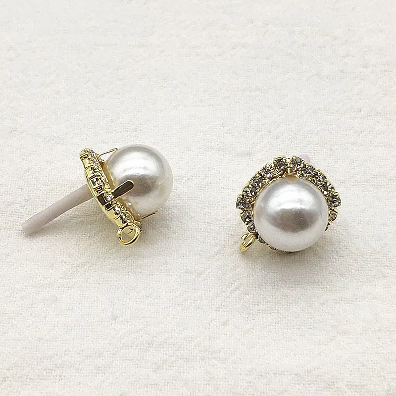 New arrival! 19x15mm 50pcs Rhinestone Imitation pearls Ear Stud for Handmade Earring DIY Parts Jewelry Findings &amp Components | Украшения