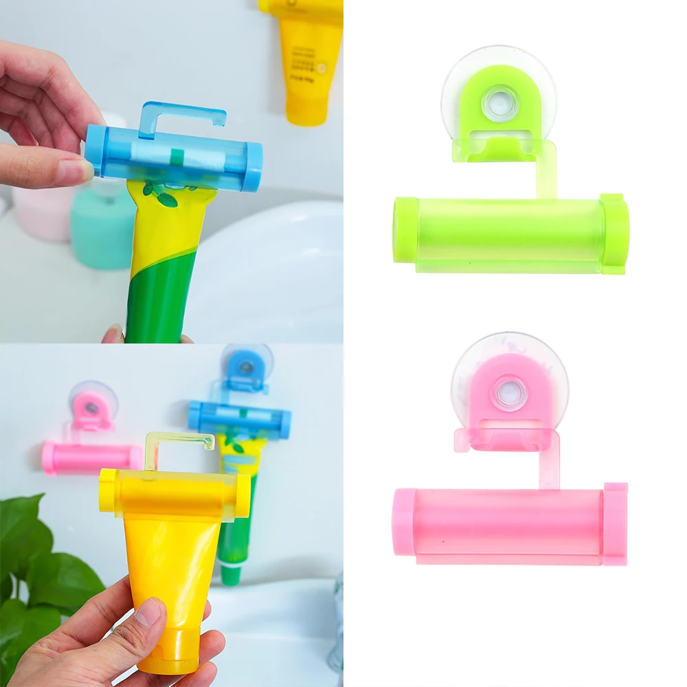 Toothpaste Dispenser Tube Facial Cleanser Squeezer Clip Squeezer Vacuum Sucker Hook Dispenser Squeeze