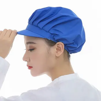 

New Hotel Cook Cap Restaurants Accessories Men Women Chef Hat Dustproof Cap Breathable Work Uniform Cotton Polyester Broadcloth