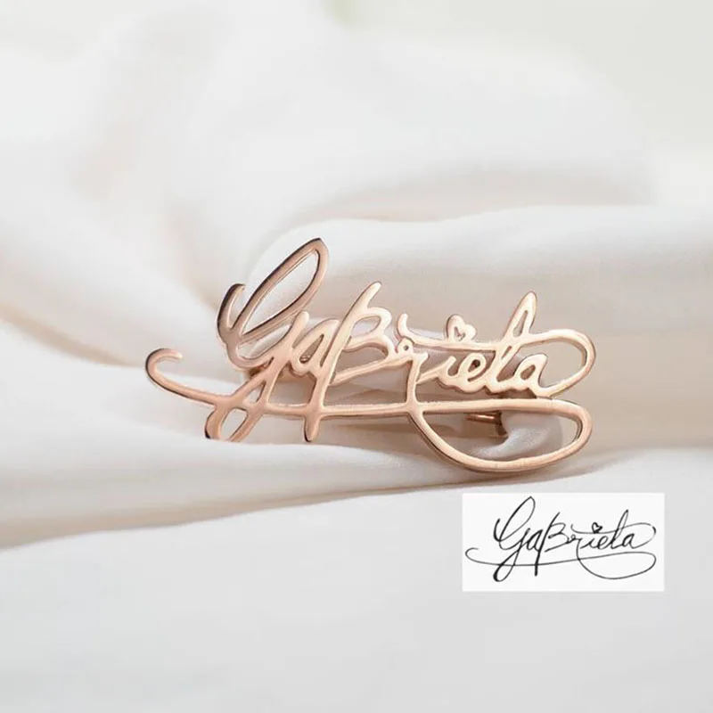 

Handmade Written Personalized Customized Name Initial Letters Brooches Brooch Pins Jewelry Wedding Bridesmaid Gifts For Women Me