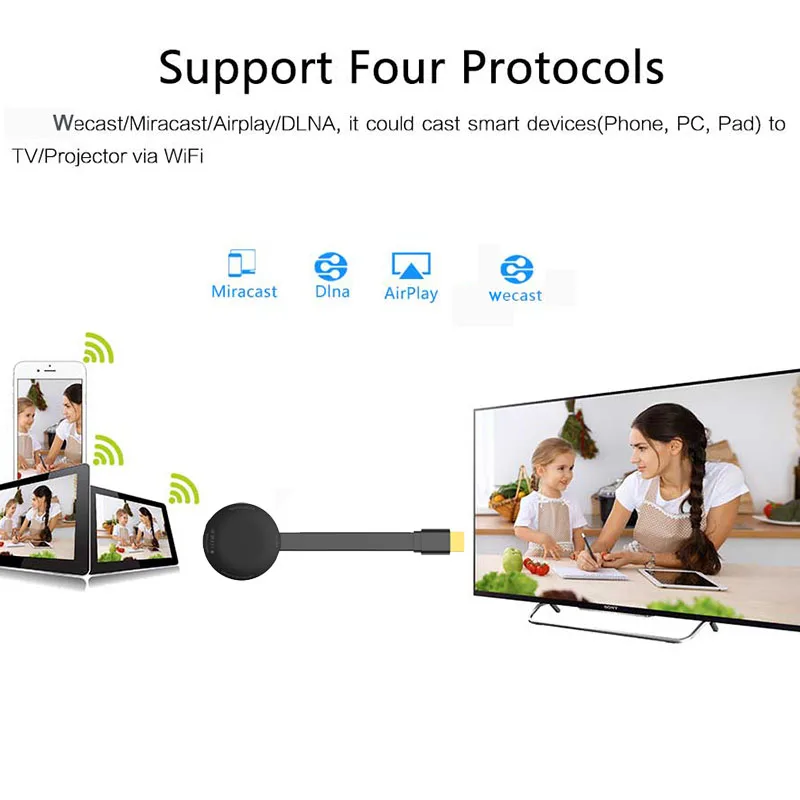 Беспроводной дисплей Dongle WIFI портативный ресивер 1080P HDMI Miracast для смартфонов iOS iPhone