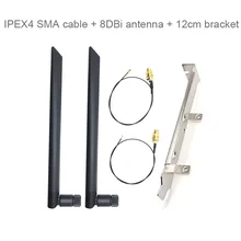 Wifi antena ipex4 geração para sma sem fio cartão 8db antena com suporte para ax200 ax210 em7455 bcm94360cs wifi placa de rede