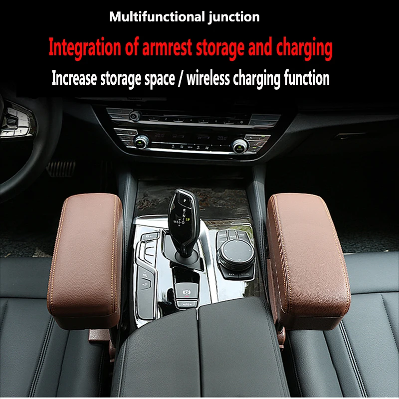 

Universal car armrest box with mobile phone wireless charging function Car storage box Car storage box Universal Accessories
