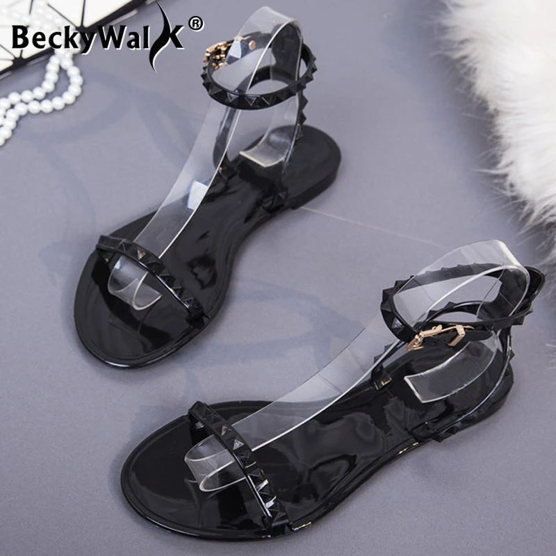 black jelly shoes womens